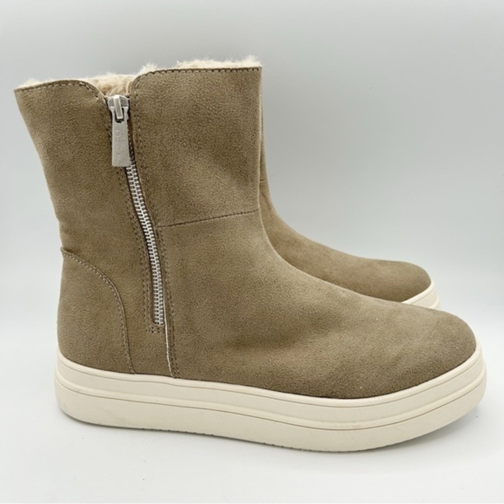 Women's J/Slides NYC Side Zip Platform‎ Ankle Boots Booties Shoes Size 10 Tan
